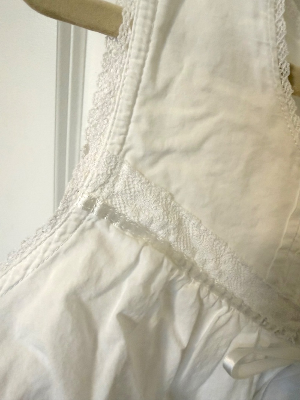 Vintage Laura Ashley Nightgown, Crisp Bright White - Picture 4 of 7